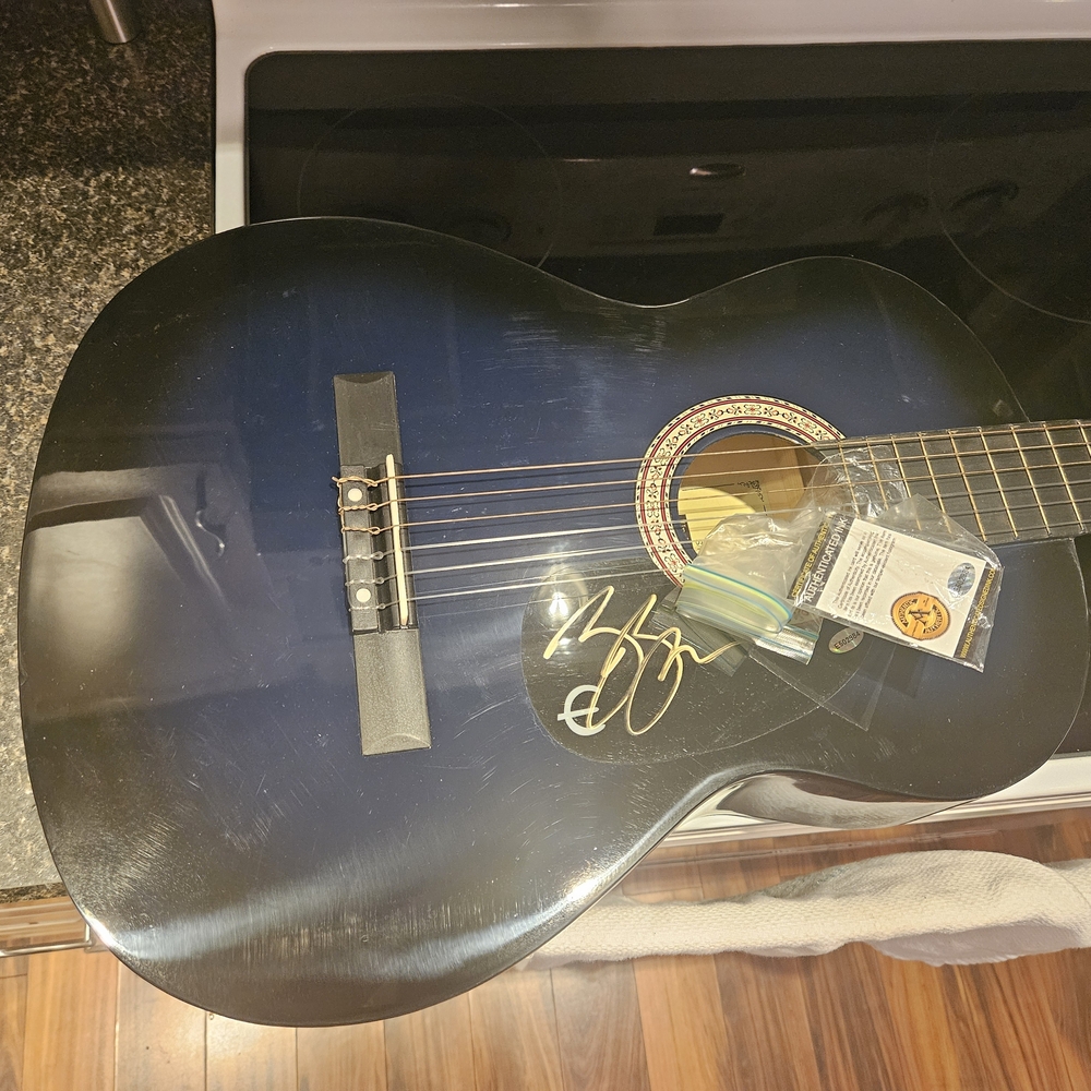Acoustic Guitar with Signature - Black